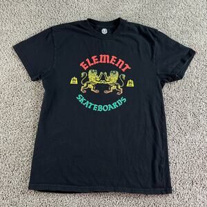Element Skateboards Shirt Mens Small Black Yellow Lions Skater Skatebording